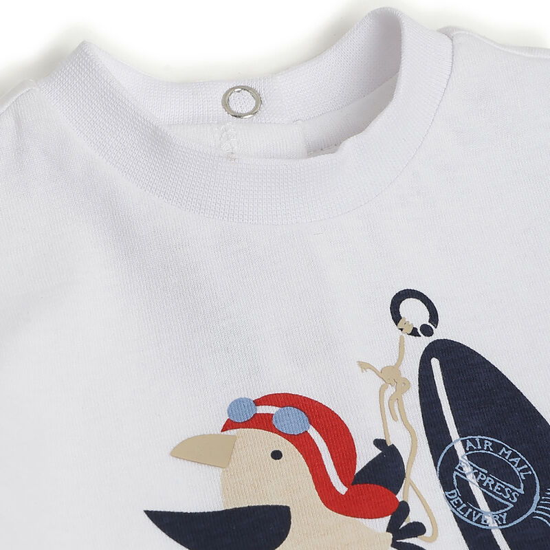Boys White and Red Graphic Printed Short Sleeve T-Shirt image number 2